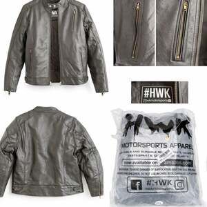 HWK Motorsports Genuine Leather Biker Motorcycle Jacket Size 3XL